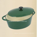 Cast Iron Casserole in Oval Shape with Cast Iron Cover